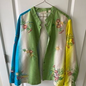 Multi-colored embroidered jacket